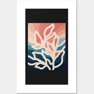 Abstract tropical leaves, Plant, Line art Posters and Art